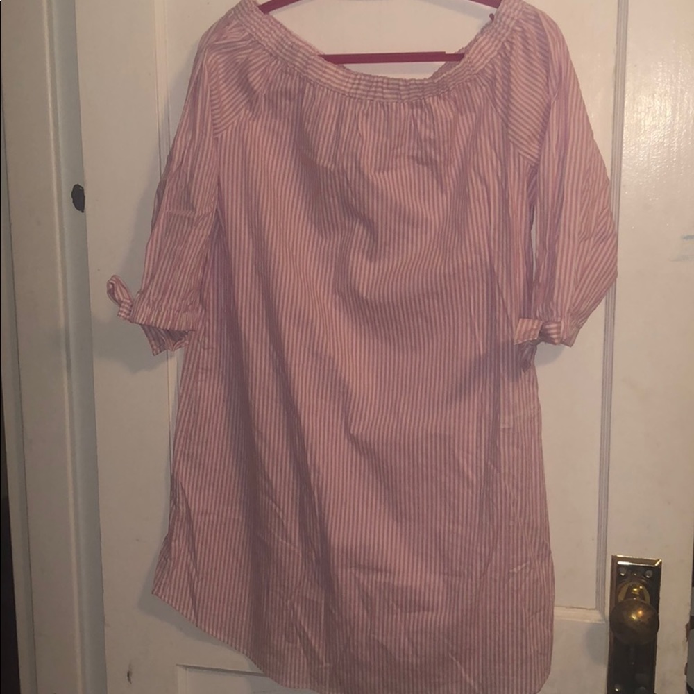 Brand new but no tagsWhite and pink Stripe dress